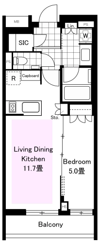 オープンレジデンシア文京六義園 2階 1LDKの間取り