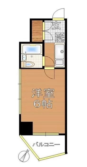 ベルビュー小石川 4階 1Kの間取り