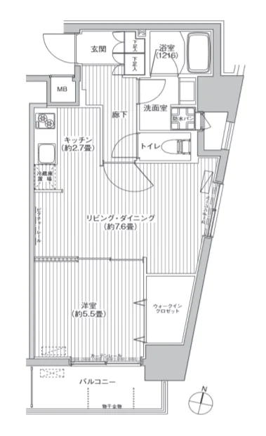カーサラスク目白台 10階 1LDKの間取り