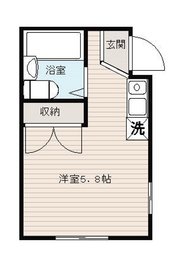 パールフラッツ 1階 1Rの間取り