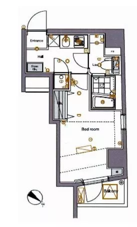 ARTESSIMO VALENTO(アルテシモ ヴァレント) 2階 1Kの間取り
