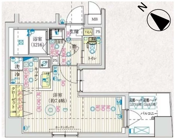 ル・リオン千石LINK(ル・リオン千石リンク) 3階 1Rの間取り